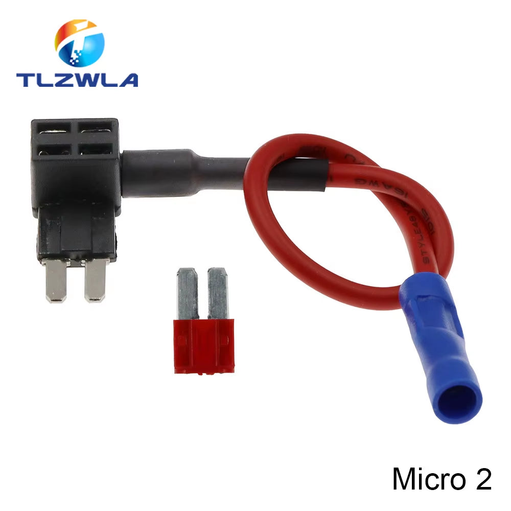 12V MINI SMALL MEDIUM Size Car Fuse Holder Add-A-Circuit TAP Adapter with 10A Micro Mini Standard ATM Blade Fuse